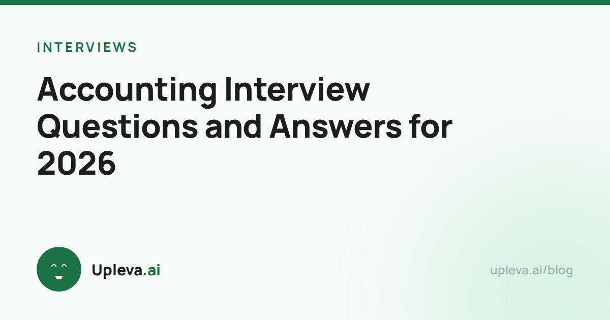 Accounting Interview Questions and Answers for 2026