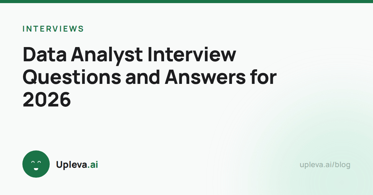 Data Analyst Interview Questions and Answers for 2026