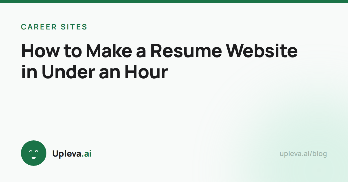 How to Make a Resume Website in Under an Hour