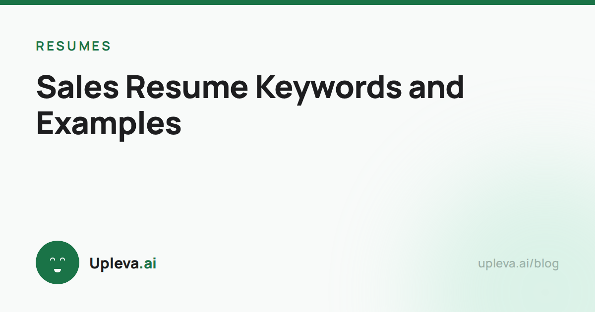 Sales Resume Keywords and Examples