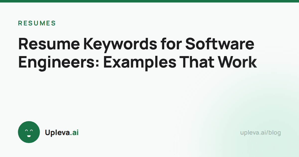Resume Keywords for Software Engineers: Examples That Work